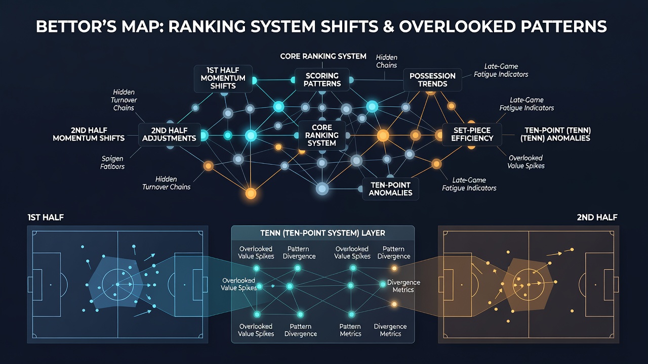 Tennis match statistics displayed alongside football half-time data used in contest ranking evaluations