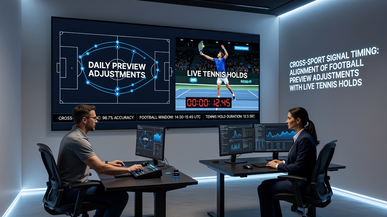 Live data dashboard displaying synchronized football preview changes and tennis hold percentages