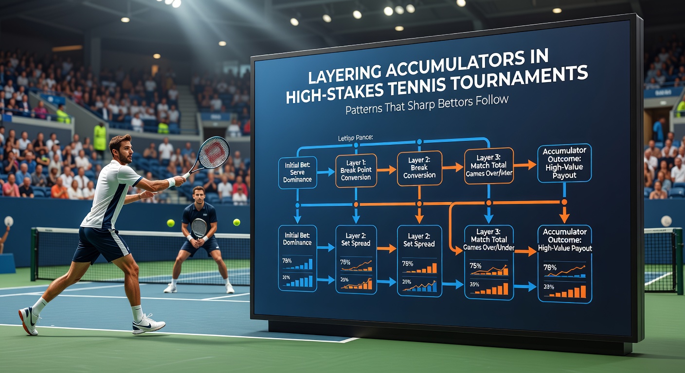 Close-up of a tennis betting slip showing layered accumulator selections across multiple ATP tournament matches