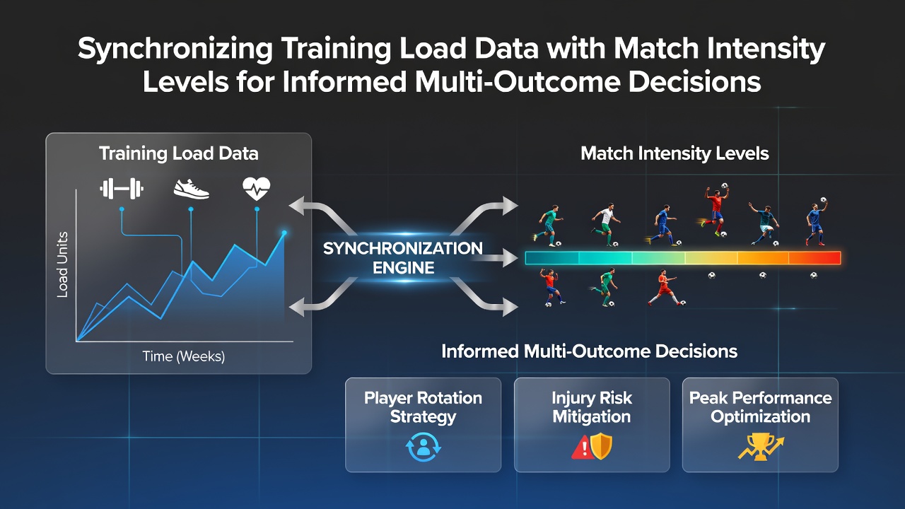 Athletes reviewing synchronized training and match data dashboards during a team strategy session