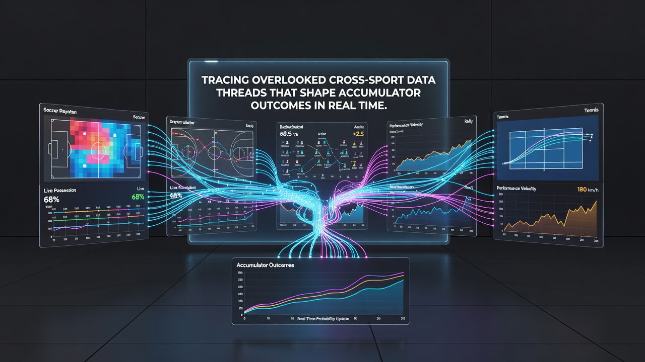Real-time accumulator dashboard displaying merged metrics from multiple sports events