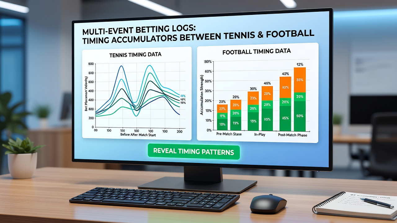 Close-up of betting interface with accumulator selections for tennis and football events